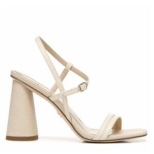 Sam Edelman Kit Ivory Square Toe Slingback‎ Strap Cylindrical Block Heel Sandals